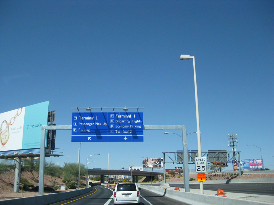 directional roadway signage for the McCarran International Airport